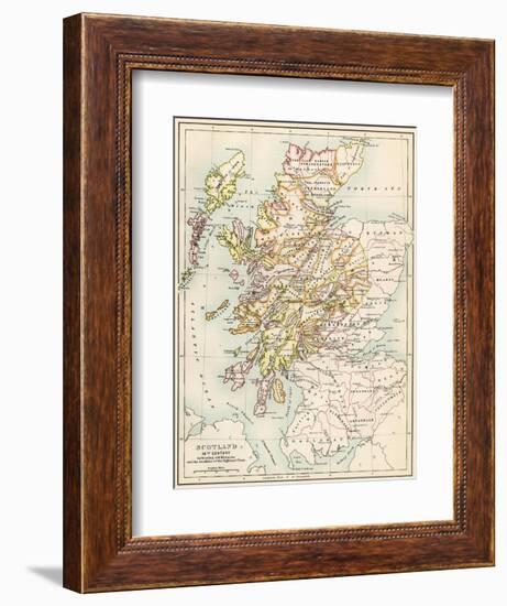 Map of Scotland in the 1520s, Showing Territories of the Highland Clans--Framed Giclee Print