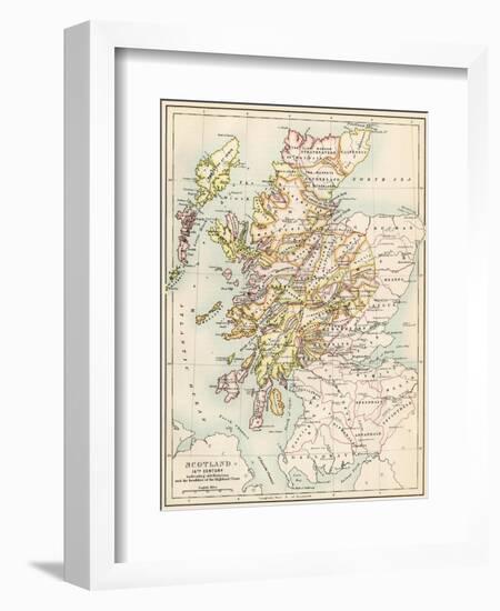 Map of Scotland in the 1520s, Showing Territories of the Highland Clans-null-Framed Giclee Print