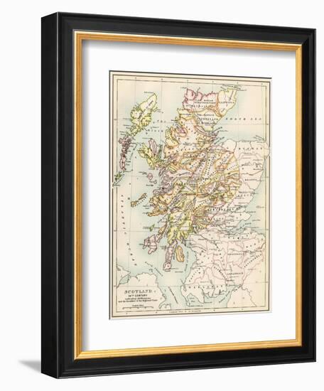 Map of Scotland in the 1520s, Showing Territories of the Highland Clans-null-Framed Giclee Print