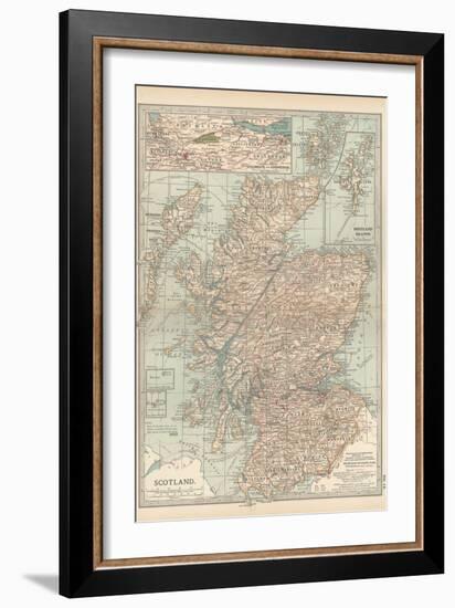 Map of Scotland. Insets of the Shetland Islands and the Territory Between Glasgow and Edinburgh-Encyclopaedia Britannica-Framed Premium Giclee Print