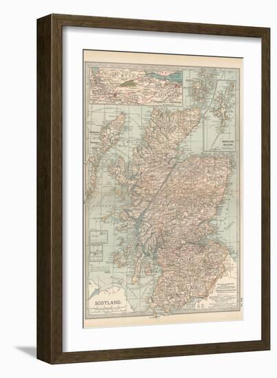 Map of Scotland. Insets of the Shetland Islands and the Territory Between Glasgow and Edinburgh-Encyclopaedia Britannica-Framed Art Print