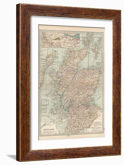 Map of Scotland. Insets of the Shetland Islands and the Territory Between Glasgow and Edinburgh-Encyclopaedia Britannica-Framed Art Print