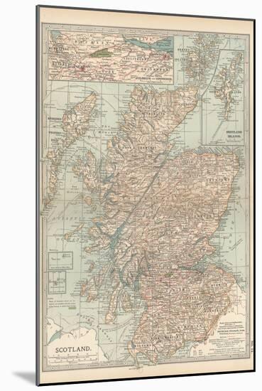 Map of Scotland. Insets of the Shetland Islands and the Territory Between Glasgow and Edinburgh-Encyclopaedia Britannica-Mounted Art Print