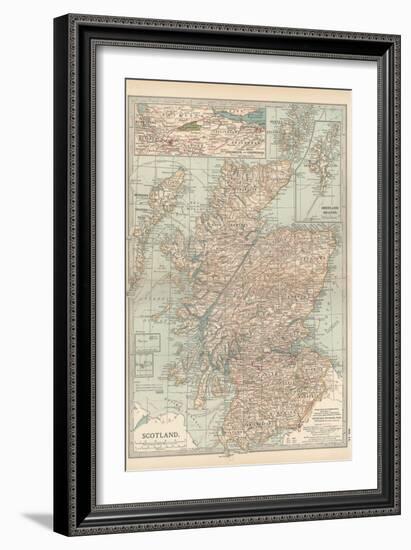 Map of Scotland. Insets of the Shetland Islands and the Territory Between Glasgow and Edinburgh-Encyclopaedia Britannica-Framed Art Print