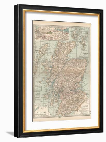 Map of Scotland. Insets of the Shetland Islands and the Territory Between Glasgow and Edinburgh-Encyclopaedia Britannica-Framed Art Print