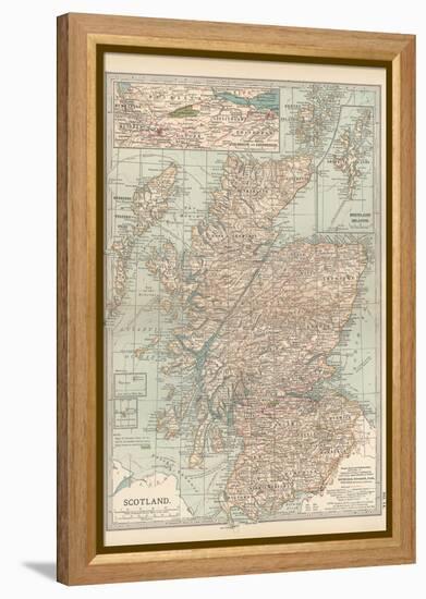 Map of Scotland. Insets of the Shetland Islands and the Territory Between Glasgow and Edinburgh-Encyclopaedia Britannica-Framed Stretched Canvas