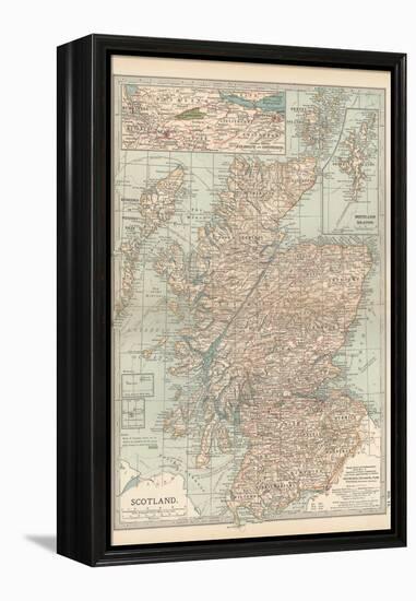 Map of Scotland. Insets of the Shetland Islands and the Territory Between Glasgow and Edinburgh-Encyclopaedia Britannica-Framed Stretched Canvas