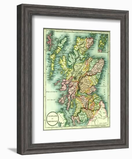 Map of Scotland or North Britain, 1852, from J.Purdy's Atlas-null-Framed Giclee Print