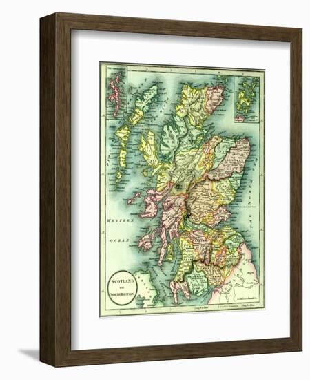 Map of Scotland or North Britain, 1852, from J.Purdy's Atlas-null-Framed Giclee Print