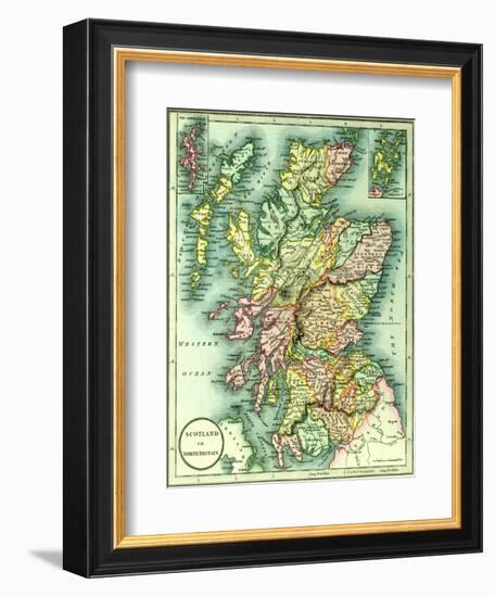 Map of Scotland or North Britain, 1852, from J.Purdy's Atlas-null-Framed Giclee Print