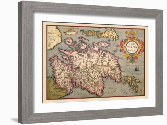 Map of Scotland-Abraham Ortelius-Framed Art Print