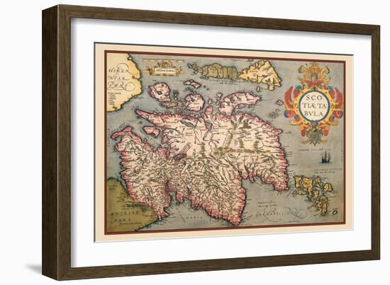 Map of Scotland-Abraham Ortelius-Framed Art Print