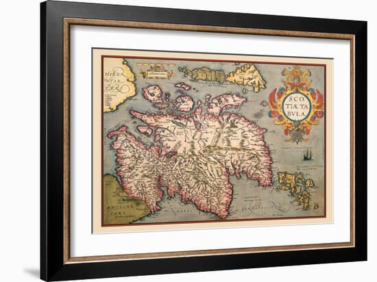 Map of Scotland-Abraham Ortelius-Framed Art Print