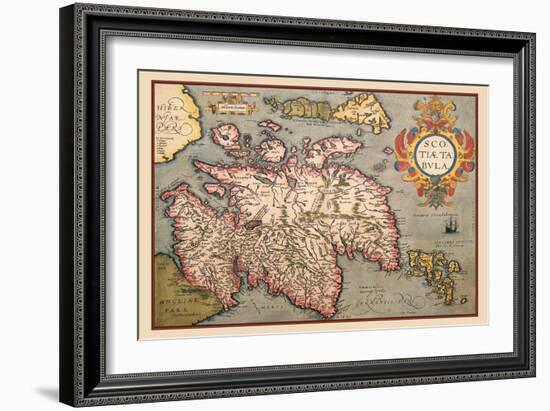 Map of Scotland-Abraham Ortelius-Framed Art Print