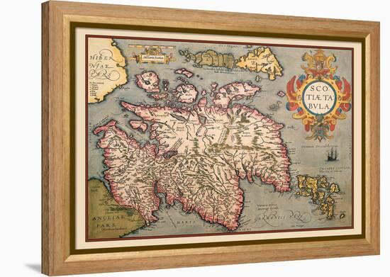 Map of Scotland-Abraham Ortelius-Framed Stretched Canvas
