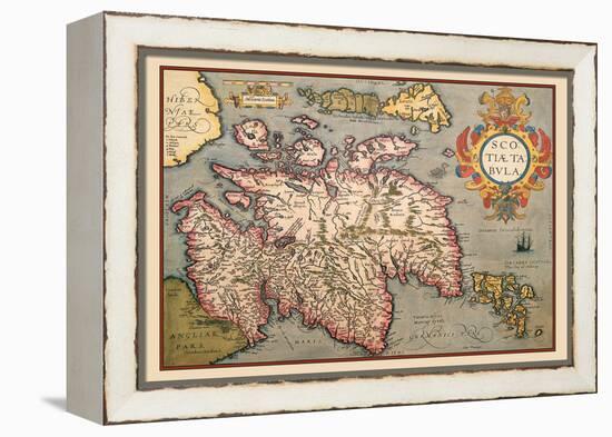 Map of Scotland-Abraham Ortelius-Framed Stretched Canvas