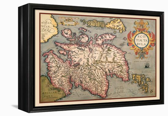 Map of Scotland-Abraham Ortelius-Framed Stretched Canvas