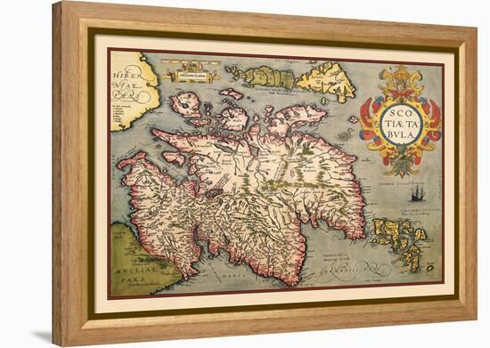 Map of Scotland-Abraham Ortelius-Framed Stretched Canvas