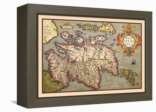 Map of Scotland-Abraham Ortelius-Framed Stretched Canvas