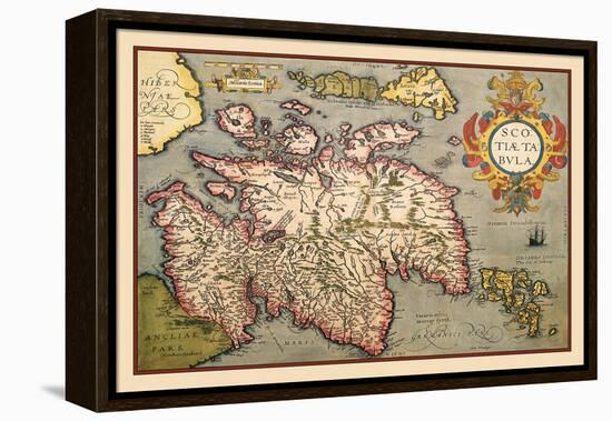 Map of Scotland-Abraham Ortelius-Framed Stretched Canvas