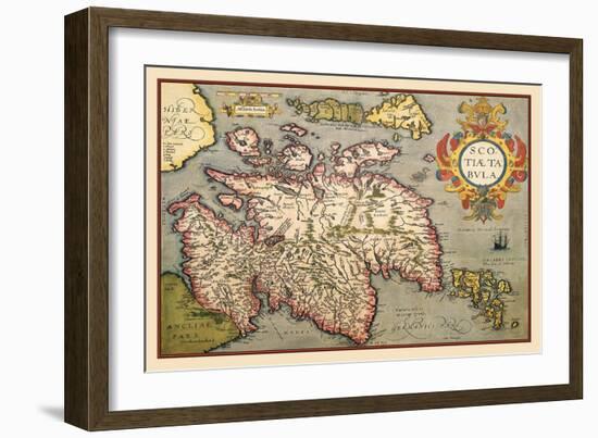 Map of Scotland-Abraham Ortelius-Framed Art Print