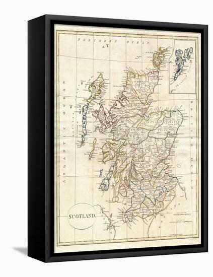Map of Scotland-Dan Sproul-Framed Stretched Canvas
