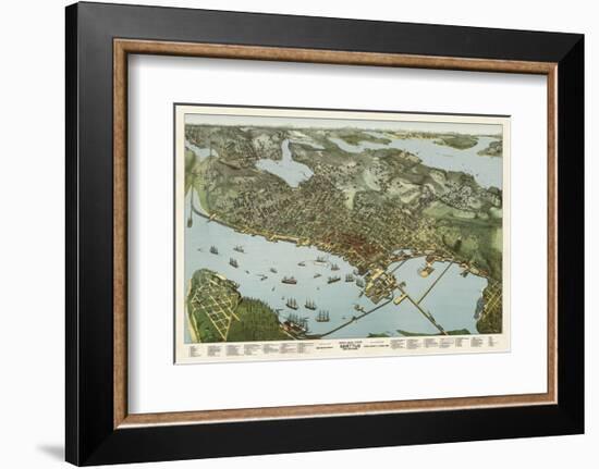 Map of Seattle, Washington, 1891-A^ Koch-Framed Art Print