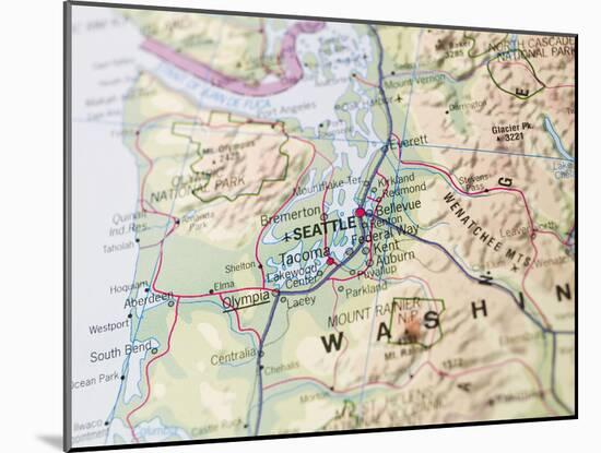 Map of Seattle-gemenacom-Mounted Photographic Print