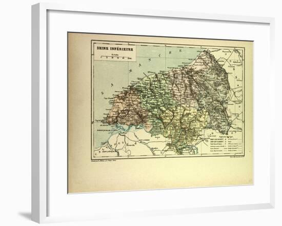 Map of Seine Inférieure, France-null-Framed Giclee Print