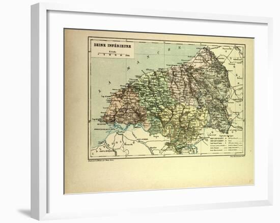 Map of Seine Inférieure, France-null-Framed Giclee Print