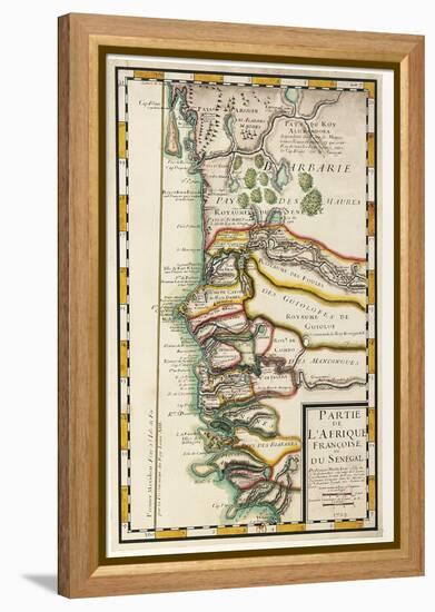 Map of Senegal, Mauritania and Gambia, 1729-null-Framed Premier Image Canvas