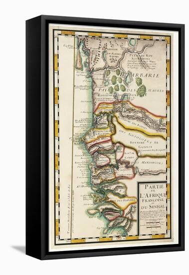 Map of Senegal, Mauritania and Gambia, 1729-null-Framed Premier Image Canvas