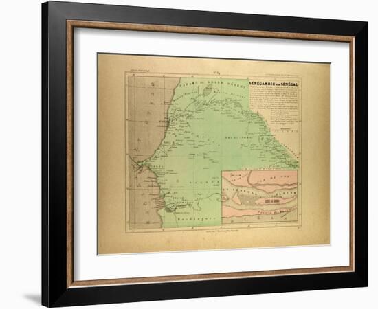 Map of Senegal-null-Framed Giclee Print