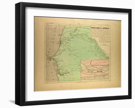 Map of Senegal-null-Framed Giclee Print