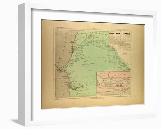 Map of Senegal-null-Framed Giclee Print