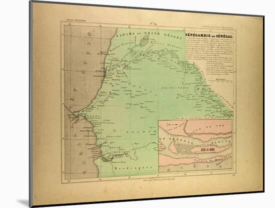 Map of Senegal-null-Mounted Giclee Print