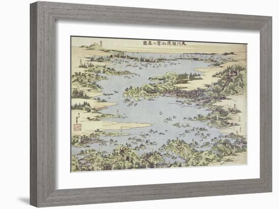 Map of Shogama and Matsushima in Oshu-Katsushika Hokusai-Framed Giclee Print