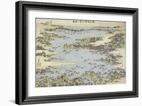 Map of Shogama and Matsushima in Oshu-Katsushika Hokusai-Framed Giclee Print