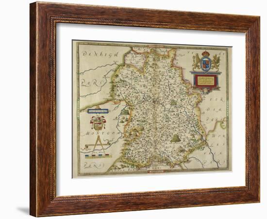 Map Of Shropshire-Christopher Saxton-Framed Giclee Print