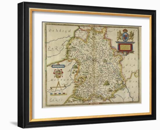 Map Of Shropshire-Christopher Saxton-Framed Giclee Print