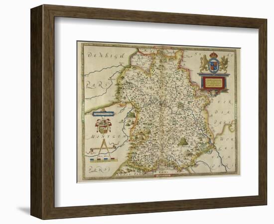 Map Of Shropshire-Christopher Saxton-Framed Giclee Print