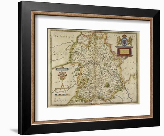 Map Of Shropshire-Christopher Saxton-Framed Giclee Print