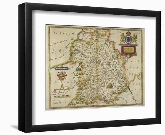 Map Of Shropshire-Christopher Saxton-Framed Giclee Print