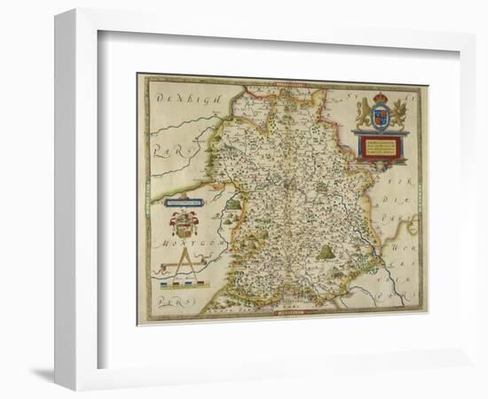 Map Of Shropshire-Christopher Saxton-Framed Giclee Print