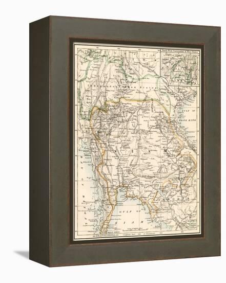 Map of Siam and the Independent Shan States, 1870s-null-Framed Premier Image Canvas