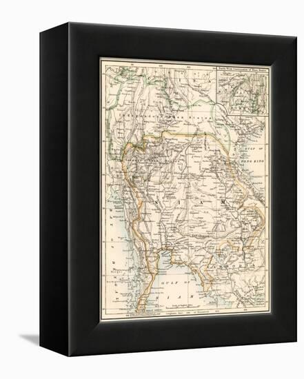 Map of Siam and the Independent Shan States, 1870s-null-Framed Premier Image Canvas