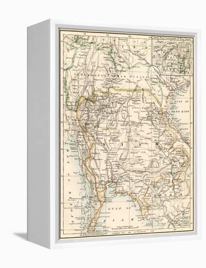 Map of Siam and the Independent Shan States, 1870s-null-Framed Premier Image Canvas