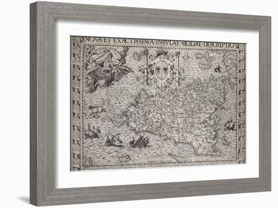 Map Of Sicily-Paul de la Houe-Framed Giclee Print