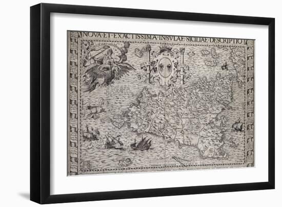 Map Of Sicily-Paul de la Houe-Framed Giclee Print