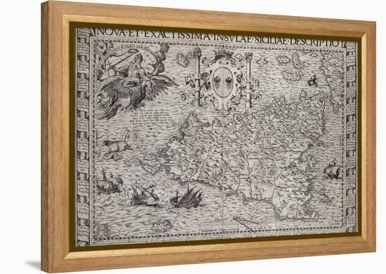 Map Of Sicily-Paul de la Houe-Framed Premier Image Canvas